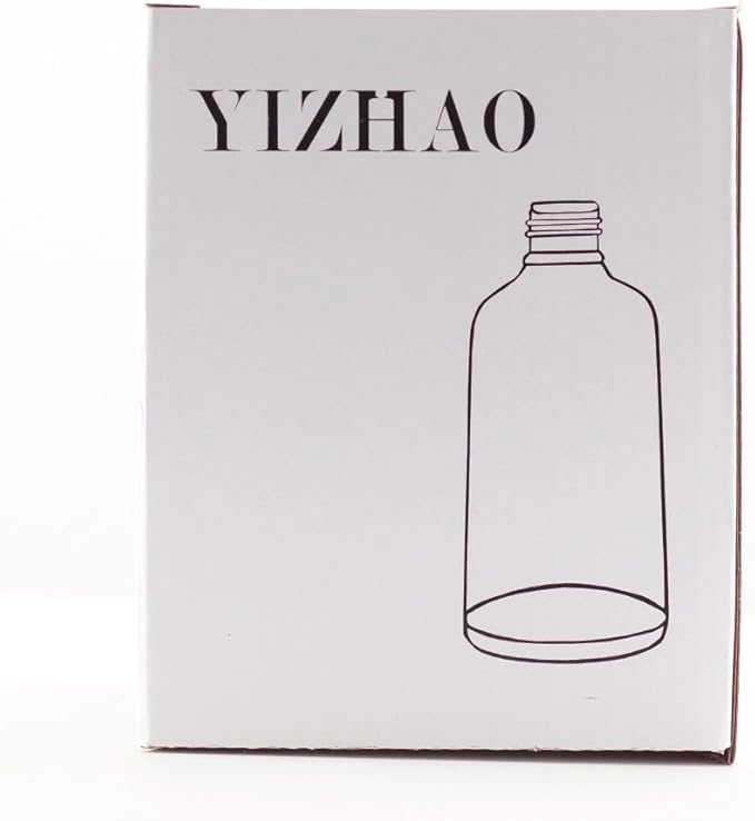 YIZHAO Amber Glass Dropper Bottle 4oz, Tincture Bottles with Glass Dropper, for Essential Oils, Aromatherapy, Cosmetic, Laboratory, Pharmacy, Liquids, Travel –4 Pcs