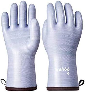 Wahoo Liquid Silicone Smoker Oven Gloves, Food-Contact Grade, Heat Resistant Gloves for Cooking, Grilling, Baking, Purple, XL/10