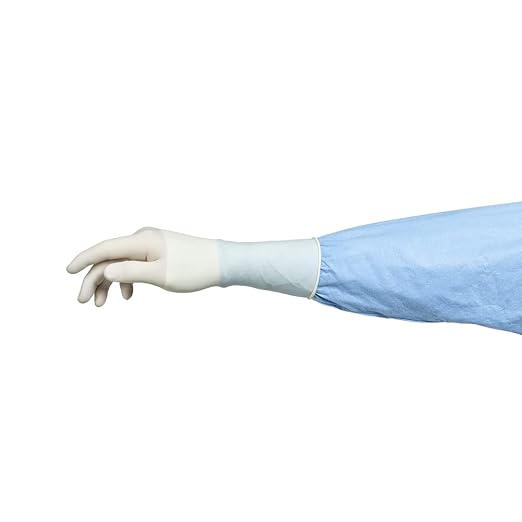 HALYARD Surgical Gloves Sterile Polyisoprene Individually Wrapped Pairs Powder Free Medical Disposable Gloves, 9.4 mil, Size 7.0 Medium, White, SGL95070 (Box of 50 Pairs - 100 Total)