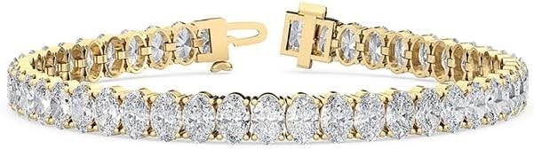 Houston Diamond District 2 to 28 Carat Lab Grown Diamond Classic Tennis Bracelet, 4-Prong Setting for Women (E-F Color, VS2-SI1 Clarity)