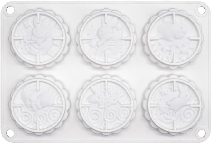 Rabbit Pattern Silicone Cake Mold Handmake DIY Mould Silicone Moulds For Cake Mooncake Mold (Mooncake N_8.52 X5.8 X0.84 inch)