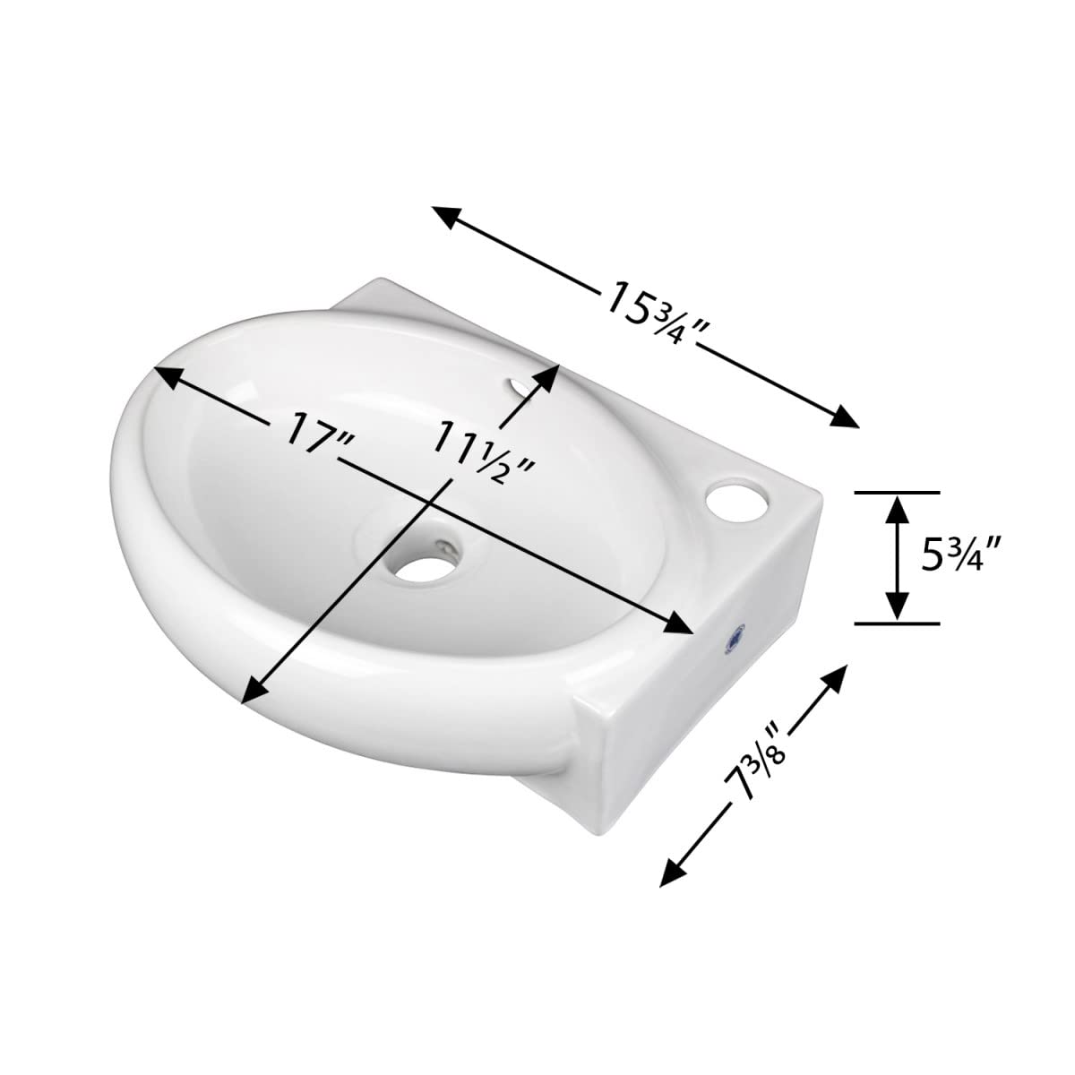 RENOVATORS Supply Manufacturing Carlin 16 in. Corner Wall Mounted Bathroom Sink in White with Overflow 17941