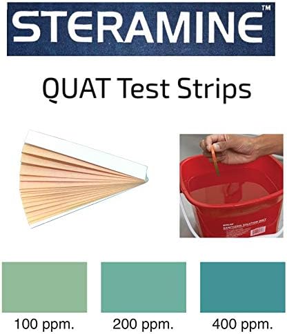 1 Bottle Steramine Sanitizer Tablets w/15x QT-10 Test Strips - Multi Purpose Steramine Sanitizing Tablets for Food Contact Surface, Kitchen, Restaurant, Food Service by FryOilSaver (150 Count)