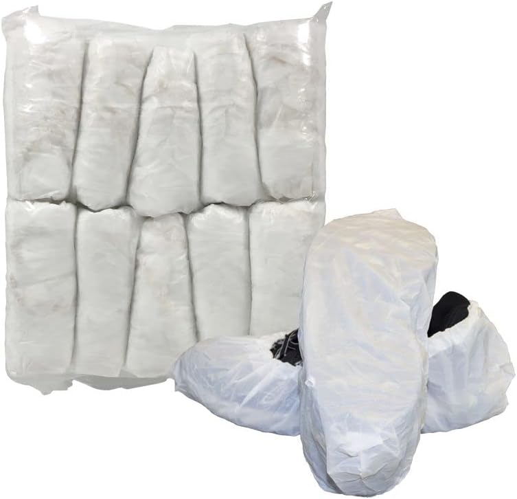 CleanProÂ® Disposable Polyethylene Shoe Covers (Pack of 300) (Extra Large, White)