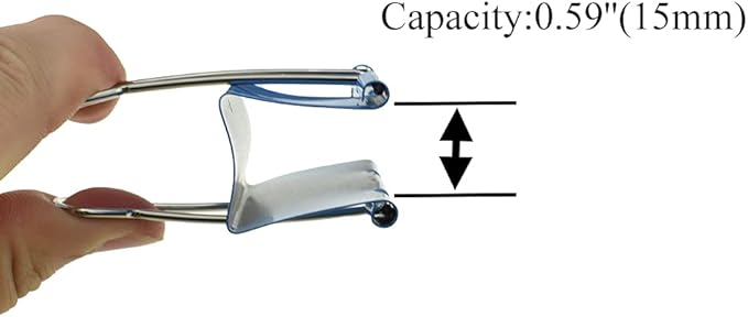 HAHIYO Binder Clips Paper Clamps Spring Steel Sturdy Large 1.97 inches Width 0.59 Inch Capacity No Sharp Edges Heavy Duty Tight Grip Reusable Color Metal Bright Finish for Home Office School 17 Pack