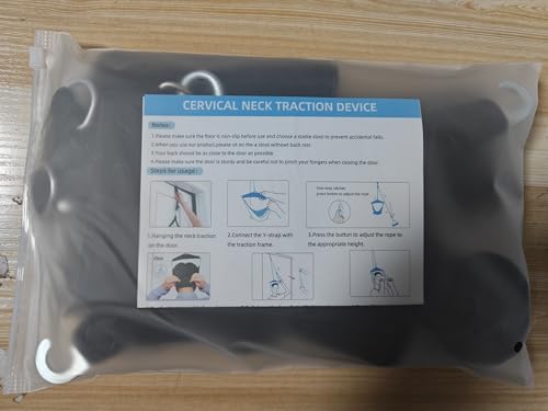 Fanwer Upgraded Neck Stretcher Cervical Neck Traction Device,Double Ratchet Neck Tension Relief Portable Over The Door Device,for Physical Therapy,Neck Pain Relief, Vertebrae Disk Herniation,Black