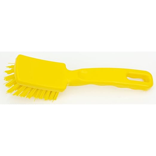 SPARTA 41395EC04 Plastic Scrub Brush, Detail Brush, Kitchen Brush With Hanging Hole For Cleaning, 7 Inches, Yellow, (Pack of 6)