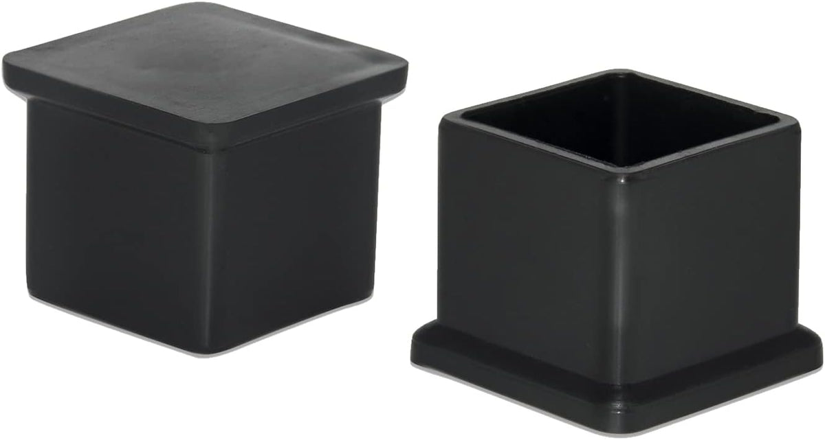 Flyshop 20 Pieces 22 x 22mm PVC Chair Leg Caps Square, Protective Caps for Chair Legs, Floor Protectors, [Noise Reduction & Anti-Scratch], Durable Chair Socks, Black Furniture Feet Gliders