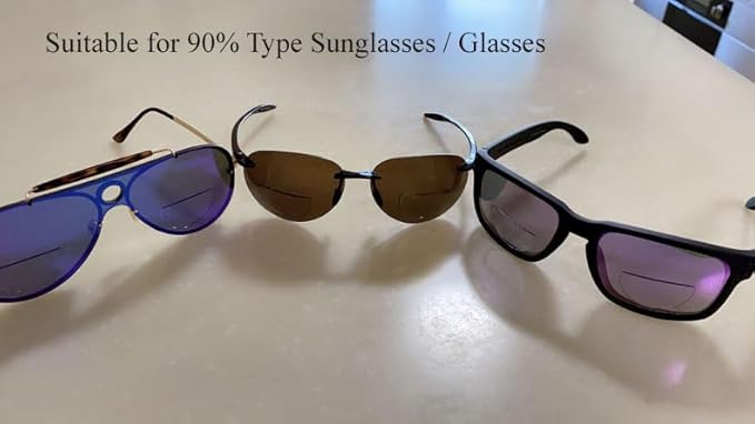 2 Pack Stick On Bifocal Lenses Reader Magnifying Adhesive Reading Lens Sticker Sunglasses Diving Scuba Mask Goggles Glasses Magnifier Add On (2.5, x)