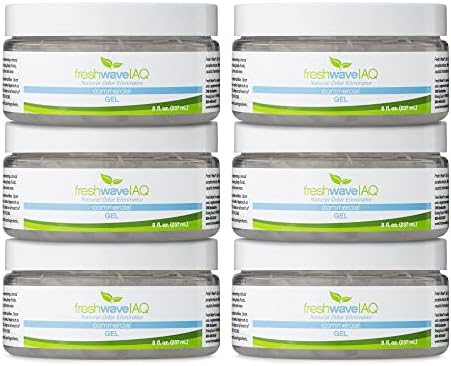 Fresh Wave IAQ Commercial Odor Eliminating Gel, 8 Fl. Oz. | Pack of 6 | Odor Absorbers for Home | Safer Odor Relief | Natural Plant-Based Odor Eliminator | Replace Every 15-60 Days