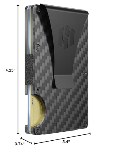 Hayvenhurst Wallet For Men - Reinvented Design Men's Wallet - Slim, Minimalistic & Seamless, Blocks RFID Scanners with a Money Clip (Carbon Fiber)