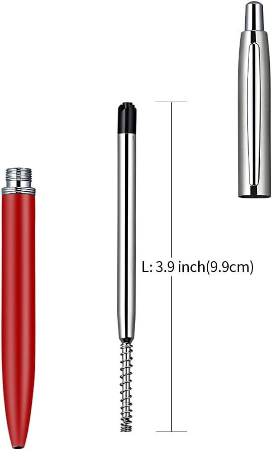 ChaoQ 6 Pcs Ballpoint pens, Refillable & Retractable Metal Ballpoint pens 1.0mm Medium Point Smooth Writing Pens School Office Supplies Gifts, 12 Extra Replaceable Refills, Black/Blue/Red Inks