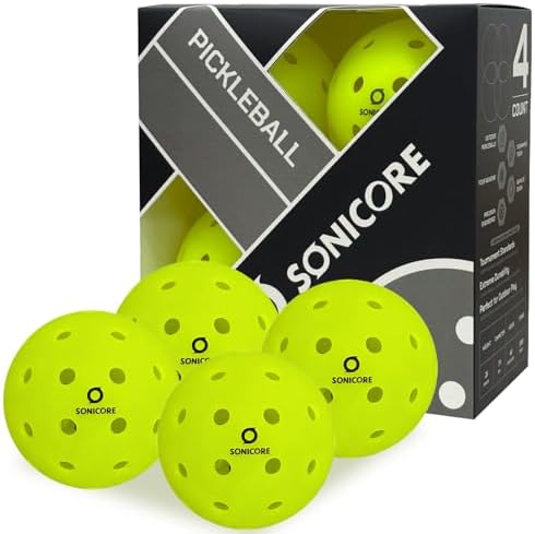 SONICORE Pickleball Paddle Set Bundle, T700 Carbon Fiber 16mm Core, 1 Paddle, Cover, Wristbands, Grip Tape, Eraser, 4 Premium Balls | Turbo Red