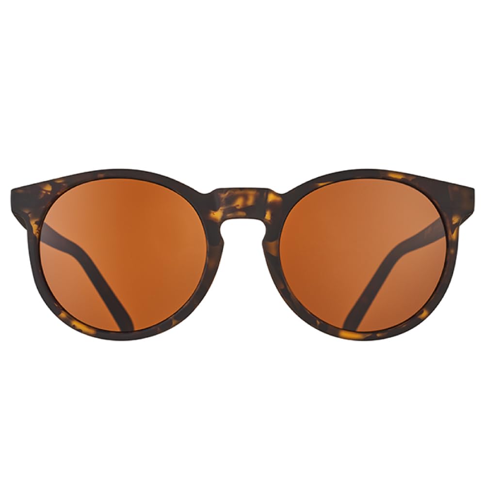 goodr Nine Dollar Pour Over Polarized Round Sunglasses for Men & Women, Small Sized (Circle G), Brown Translucent Frames with Brown Non-Reflective Lens, UV400 Protection, No Slip, No Bounce