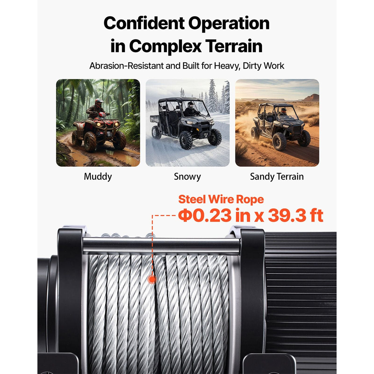 4500 lbs Electric Winch, 12V DC ATV/UTV Winch with Φ0.24 in x 39.4 ft Steel Wire Rope, Wireless & Wired Remote Control, IP54 Waterproof, Roller Fairlead Mount Plate for Towing ATV UTV Off-Road