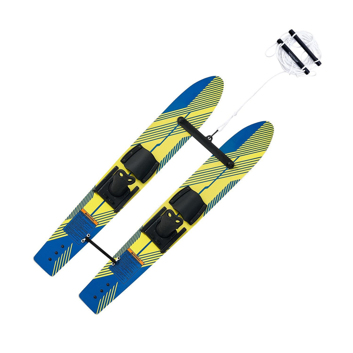 46" Water Skis, Kids Water Ski Trainers with X-7 Adjustable Bindings, Double-Handle Rope & Removable Stabilizing Bar, Training Waterskis Combo for Kids Youth Up to 300 lbs