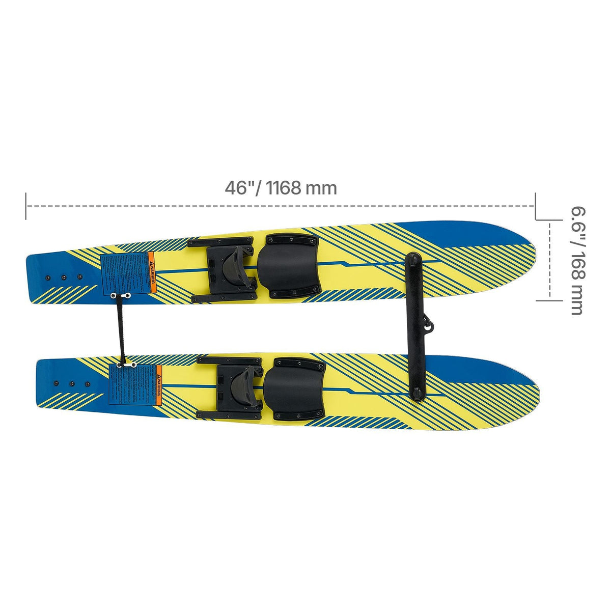 46" Water Skis, Kids Water Ski Trainers with X-7 Adjustable Bindings, Double-Handle Rope & Removable Stabilizing Bar, Training Waterskis Combo for Kids Youth Up to 300 lbs