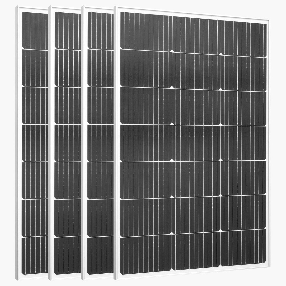 4PCS 100W Monocrystalline Solar Panels, 23% High-Efficiency Mono PV Module with Stable MC4 Output & Aluminum Frame, IP65 Waterproof Solar Panel for Car Boat RV Flat Rooftop Off-Grid Applications
