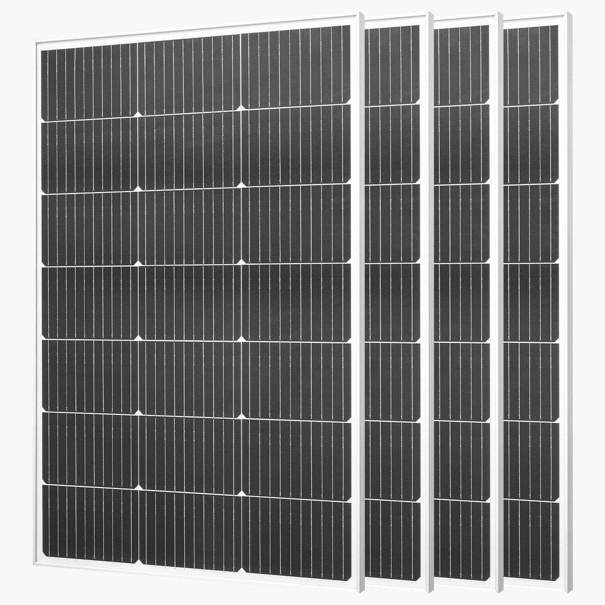 4PCS 100W Monocrystalline Solar Panels, 23% High-Efficiency Mono PV Module with Stable MC4 Output & Aluminum Frame, IP65 Waterproof Solar Panel for Car Boat RV Flat Rooftop Off-Grid Applications