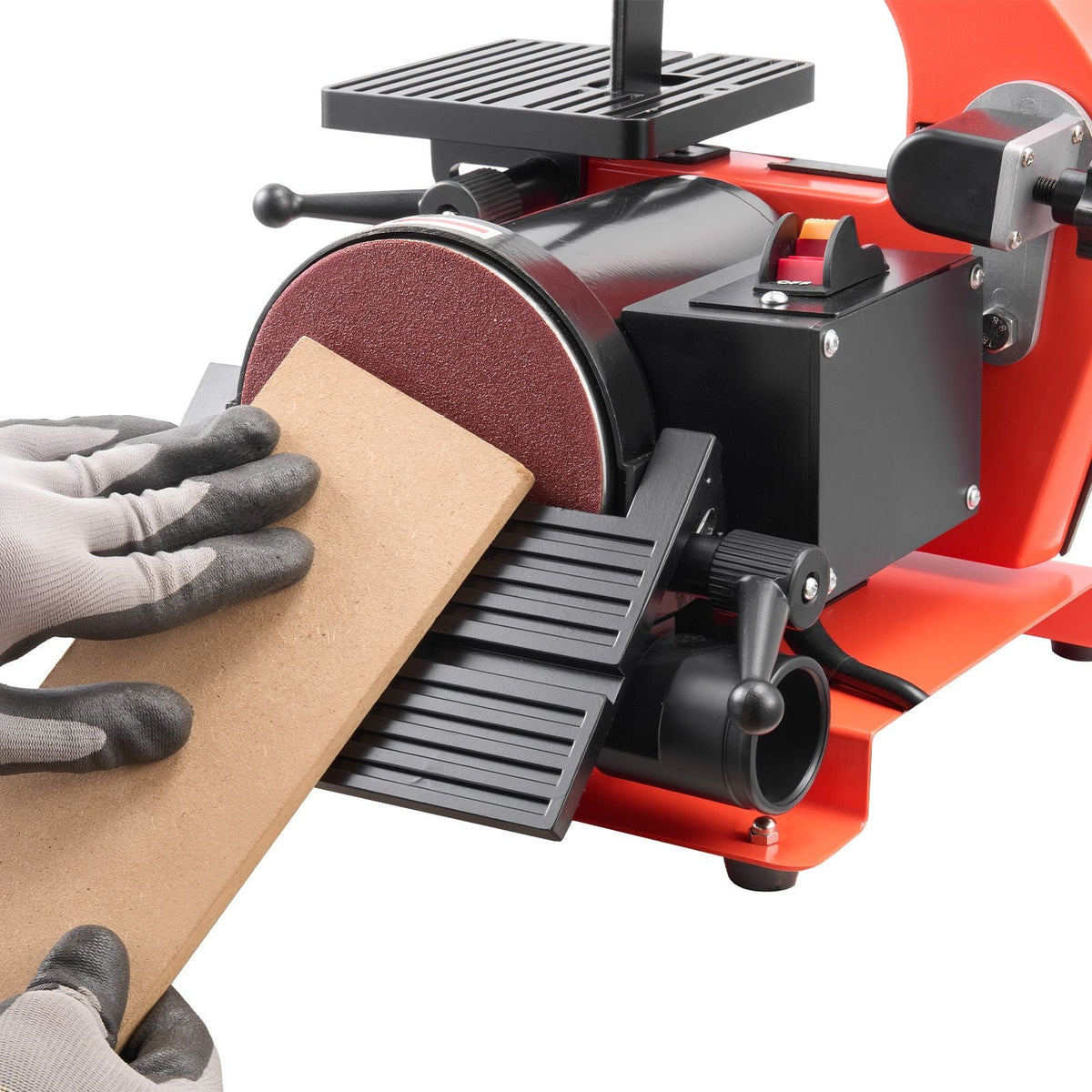 5" Disc Sander & 1" x 30" Belt Sander, 250W Benchtop Belt Disc Sanders Combo with 0 - 45° Adjustable Worktable & Dust Collection Ports for Woodworking, Furniture Refinishing, DIY Crafting