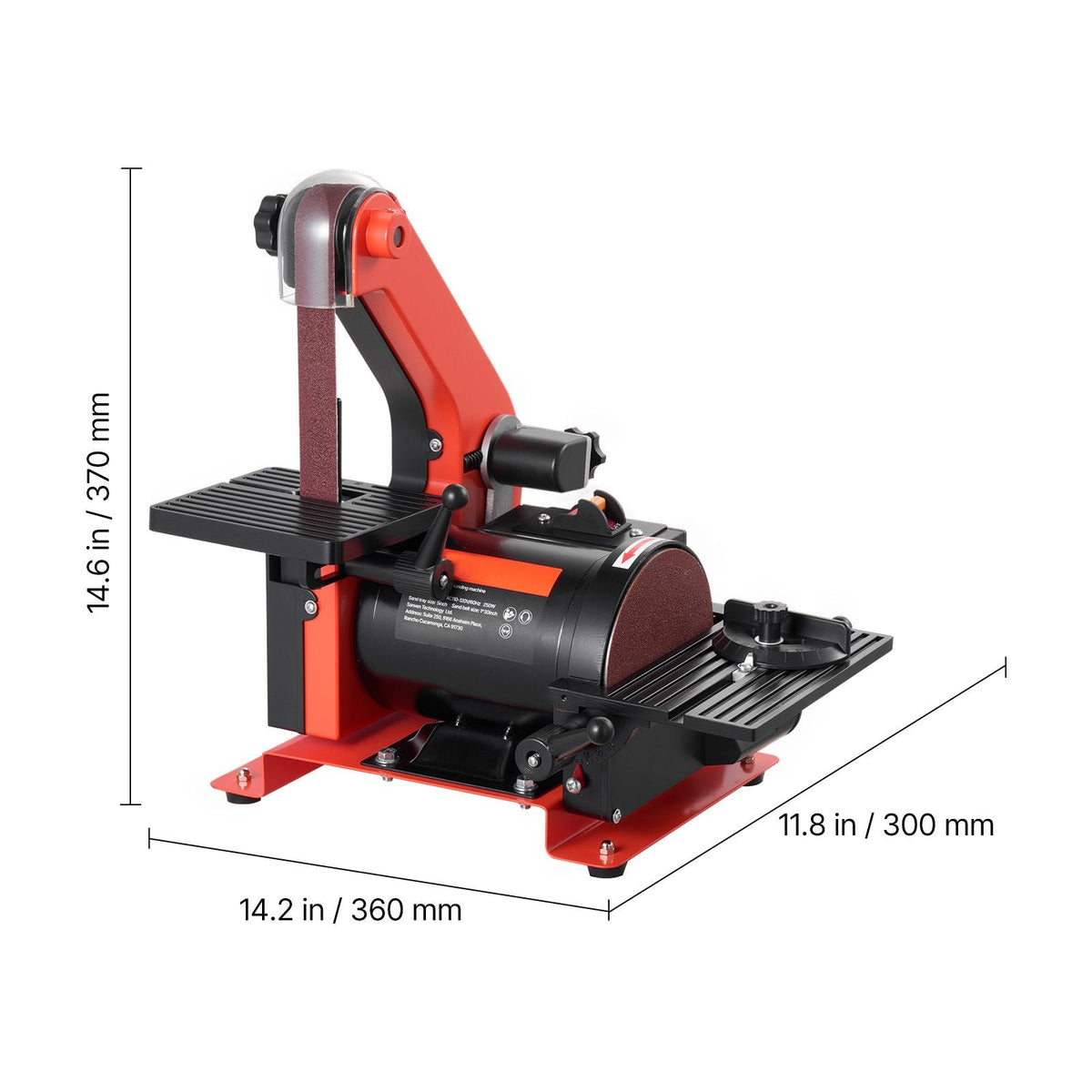 5" Disc Sander & 1" x 30" Belt Sander, 250W Benchtop Belt Disc Sanders Combo with 0 - 45° Adjustable Worktable & Dust Collection Ports for Woodworking, Furniture Refinishing, DIY Crafting