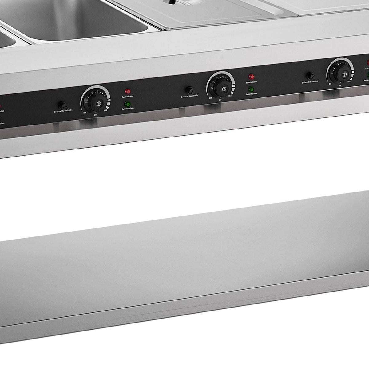 5-Pan Commercial Food Warmer, Electric Steam Table with Independent Temperature Control, 750W x 5 Stainless Steel Buffet Catering Food Warmer with Undershelf and Workspace, for Restaurant