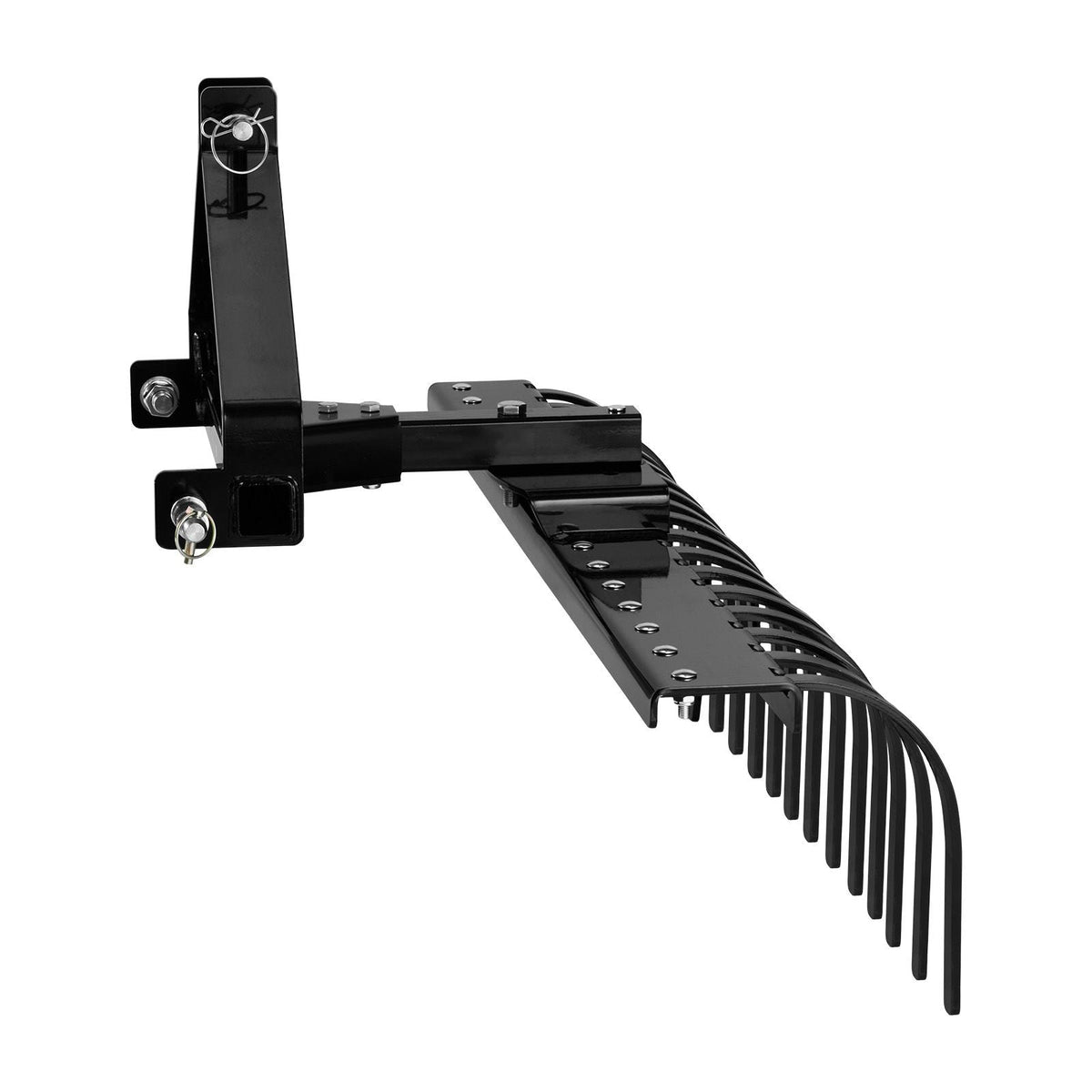 50 in Lanscape Rock Rake, 3-Point Tow Behind Landscape Rake with 17 Steel Tines, Fit Category 1 Tractors, Angle Adjustable, Heavy Duty Lawn Dethatcher Rake for Grass Branch Debris