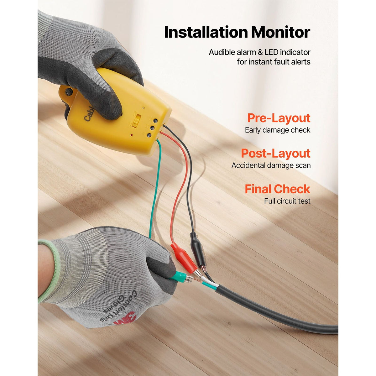 50 sqft Underfloor Heating Cable Kit, 120V Electric Radiant Heated Floor System, with Smart Control Thermostat & Alarm, Easy Installation for Tile, Stone, Vinyl, Home Improvement