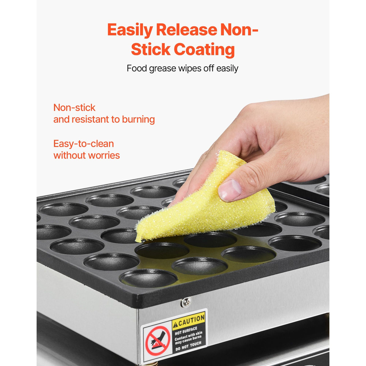 50PCS Mini Dutch Pancake Maker, Non-stick Stainless Steel Dorayaki Baker, 1800W Commercial Electric Poffertjes Grill Pan, Dual Temp & Time Control, for Kitchen Restaurant Breakfast Dessert