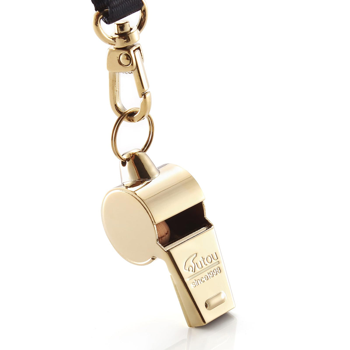 HUTOU Whistle, Brass Coach Sports Whistle with Lanyard, Loud Crisp Sound Whistle Ideal for Coaches, Referees, and Adults