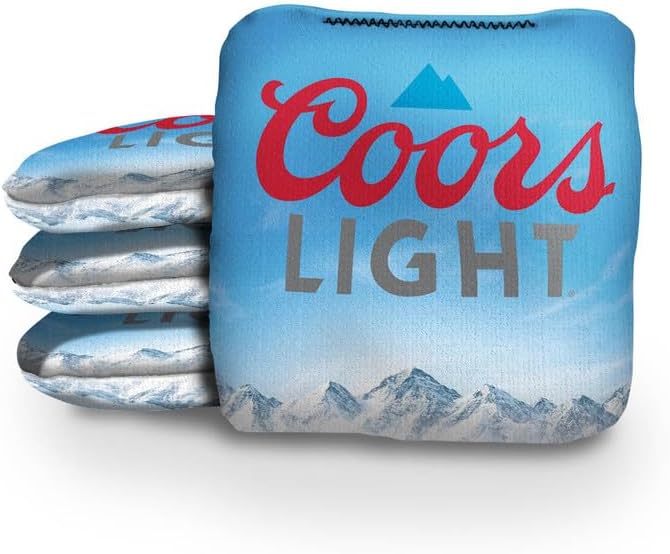 Slick Woody's Official Brand Beer + American Flag Cornhole Bags – Resin-Filled Tournament Performance with Dual Sided Professional Use Fabric- Set of 4