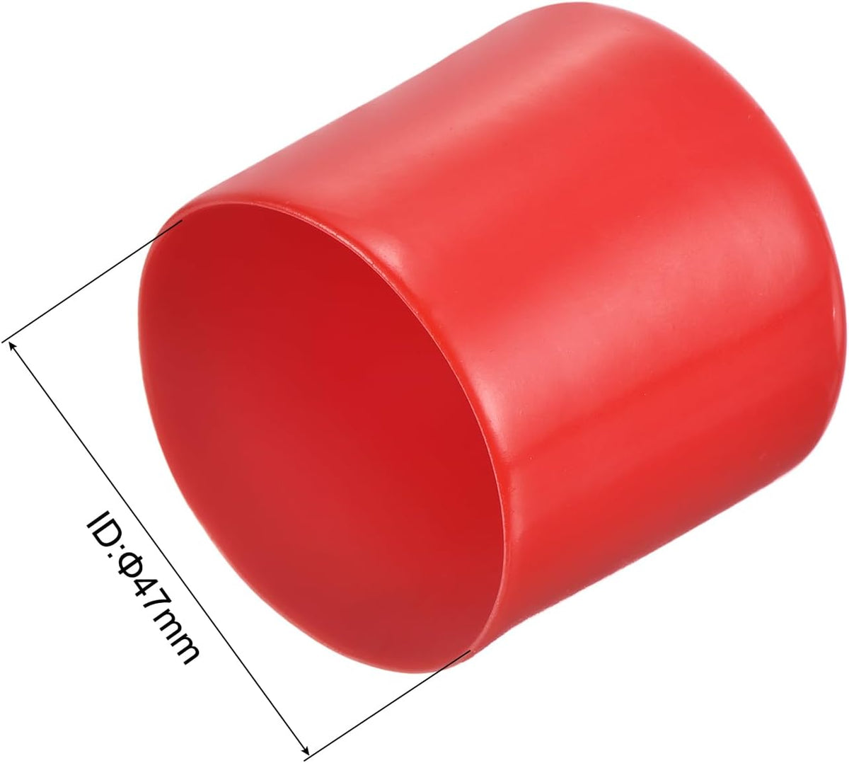 uxcell 20pcs Rubber End Caps 47mm ID Vinyl Round Tube Bolt Cap Cover Thread Protectors Red