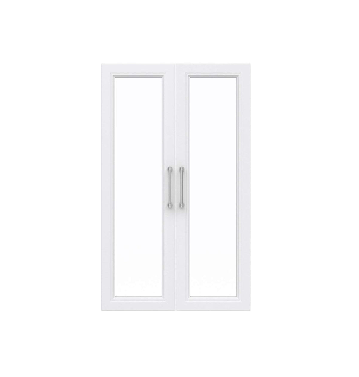 ClosetMaid Modular Storage Pair Set, 2 Glass Pane Doors, Wood Closet Organizer Shaker Style, Add On Accessory for Shelf Units, White, 34.88" H x 21.02" W x 1.81" D