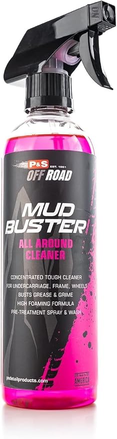 P & S PROFESSIONAL DETAIL PRODUCTS P&S Off Road Mud Buster Foaming Cleaner – Heavy-Duty Degreaser for Undercarriages, Frames & Wheels – Tough on Mud & Grime, Corrosion Protection - 16 oz. Spray