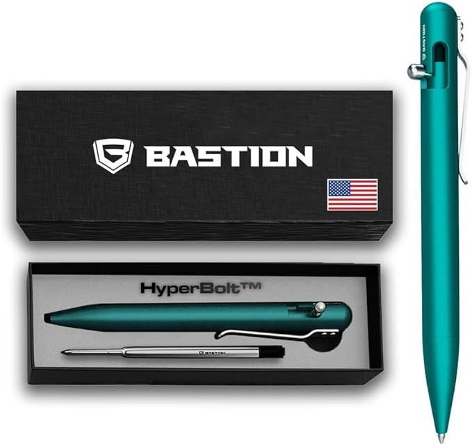 BASTION® Luxury Bolt Action Pen, Durable Professional Ballpoint Pen with Fine Tip, EDC Pen, Ink Refillable Pen for Birthday Gift, Travel Pen for School and Work