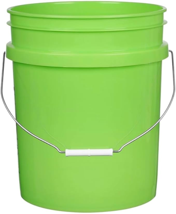 House Naturals 5 Gallon Premium HPDE Plastic Bucket - Made in USA Food Grade Storage Container, BPA Free All Purpose Pail (5, Lime)