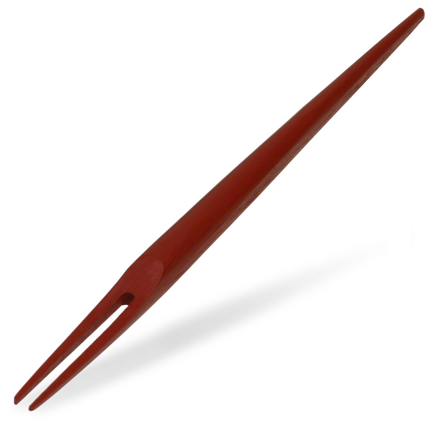 Morikuru Bamboo Shirasagi Fork 6.1 in (155mm), Two-Pronged Fork, Japanese Sweet Pick, For Use with Wagashi and Fruits, Made in Japan (Red)