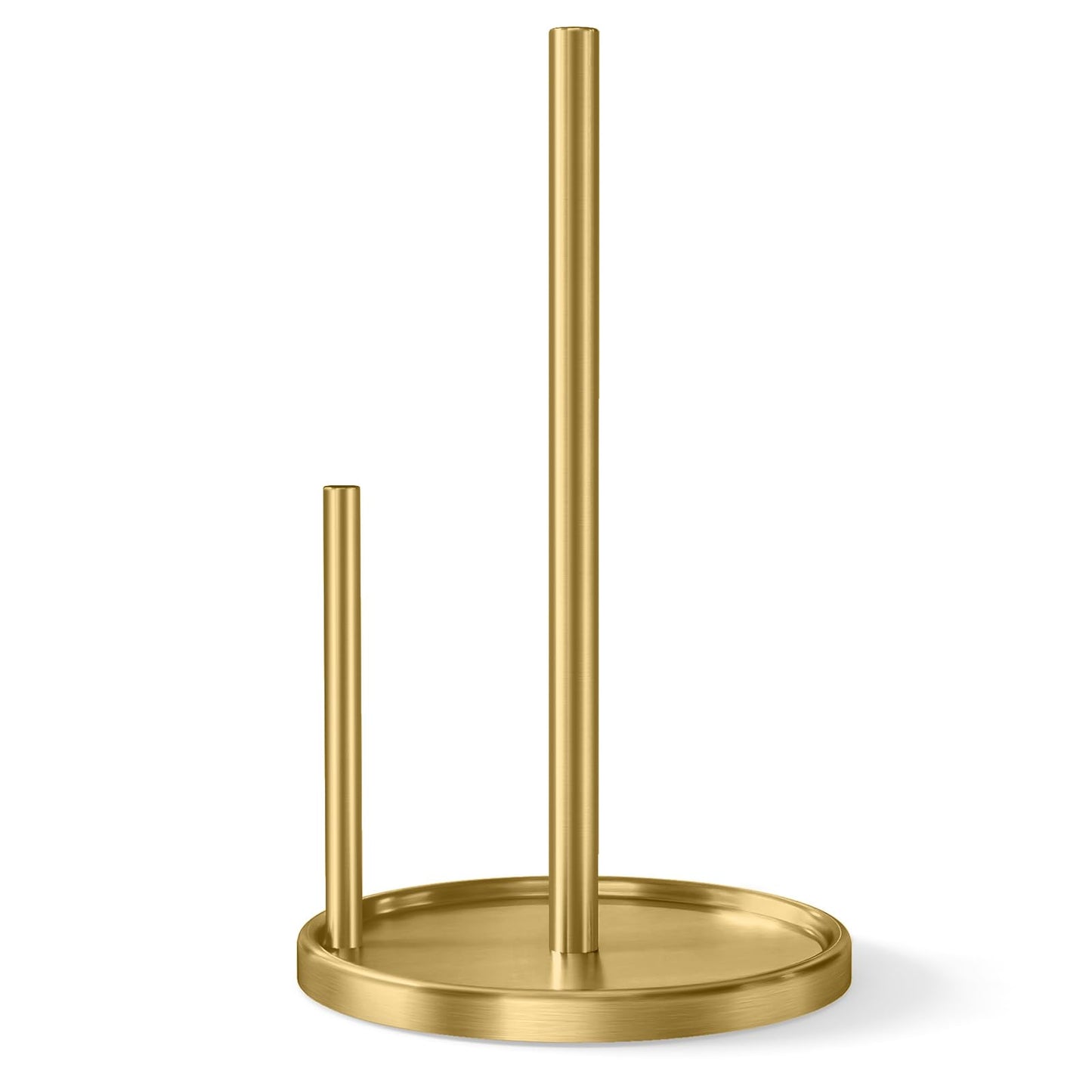 Jesginboo Paper Towel Holder Countertop, Gold Kitchen Paper Towels Holder, Paper Roll Holder with Weighted Base