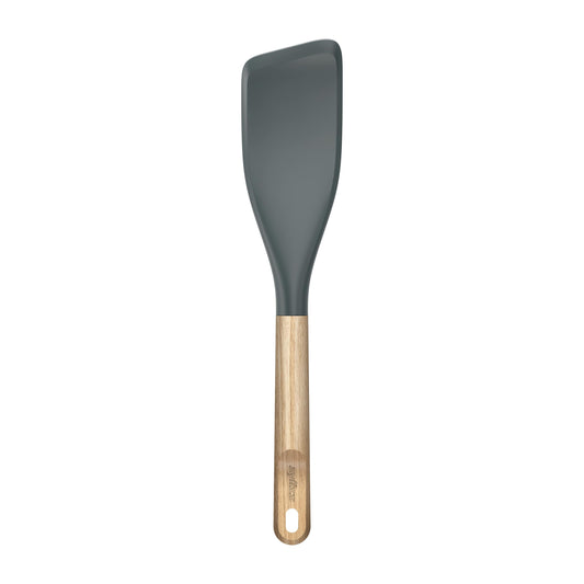 Zyliss Easy Lift Turner Oak Wood – Flexible Silicone Spatula with FSC Oak Handle, Heat-Resistant Head Safe for Non-Stick Cookware, Ideal for Flipping Pancakes Fish and Omelets, 464°F Safe 11.8"