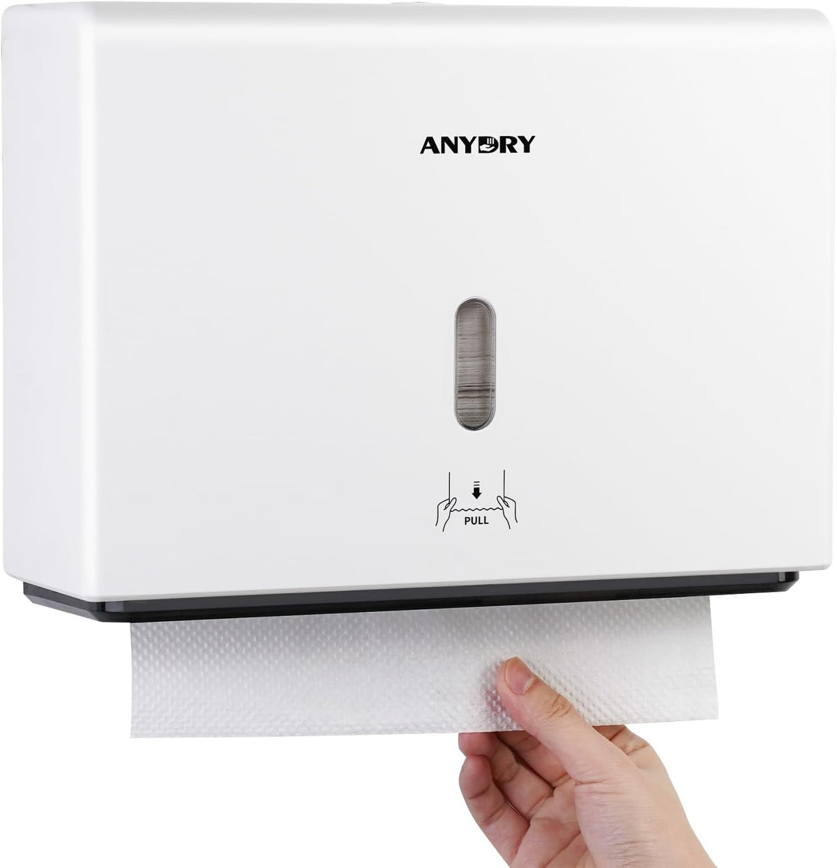 Wall-Mounted Paper Towel Dispenser â Fits Tri-Fold Towels up to 10x3.1 Inches, Holds 200 Sheets, Ideal for Home & Commercial Use (White)