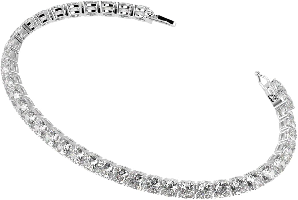 Houston Diamond District 2 to 28 Carat Lab Grown Diamond Classic Tennis Bracelet, 4-Prong Setting for Women (E-F Color, VS2-SI1 Clarity)