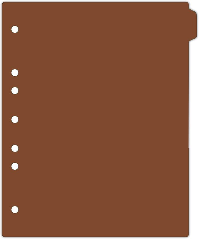 Carstens - Heavy Duty Plastic Ring Binder Dividers, Side Tab, 1/9 Cut, Tab 1 Position, US Letter, Brown, Pack of 10, (2618-21) - Ideal Medical Chart Dividers or Index Tabs for 3 Ring Binders