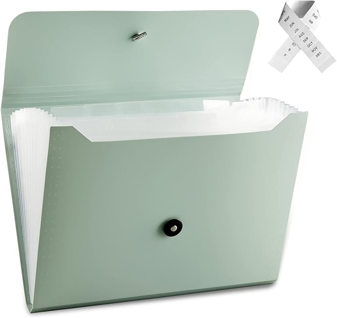 Expanding File Folder File Organizer with 13 Pockets File Organizer Accordion Filing Folder Expandable File Folder for Documents Aesthetic Paper Organizer Folder for Work, School, Office, Macaron