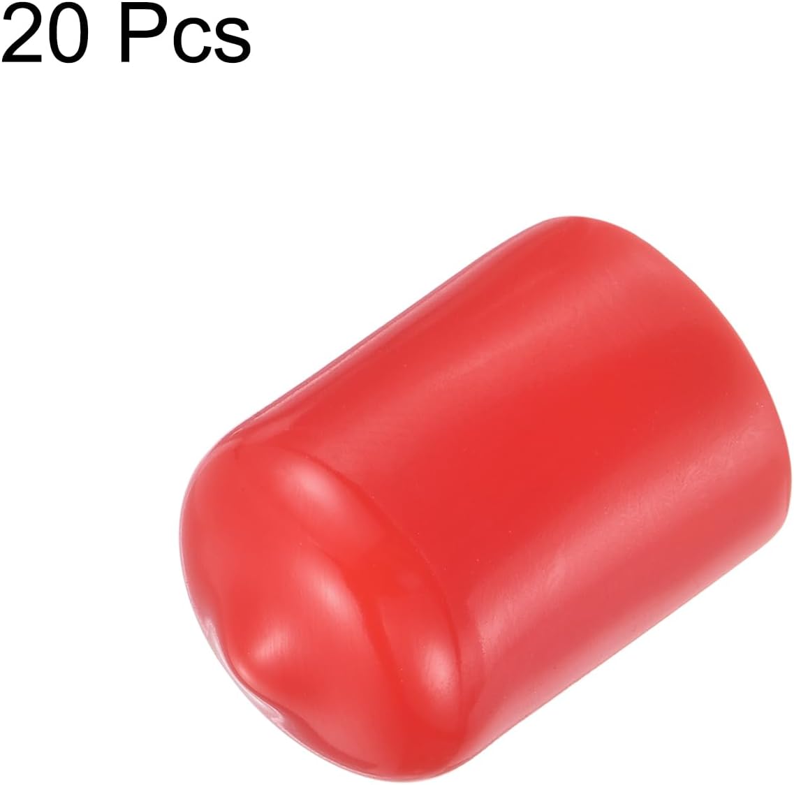 uxcell 20pcs Rubber End Caps 15.5mm ID Vinyl Round Tube Bolt Cap Cover Thread Protectors Red