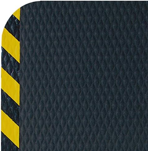 American Floor Mats Hog Heaven Premium 7/8" Black & Yellow Border 3' x 10' Nitrile Backed Anti-Fatigue Comfort Mat