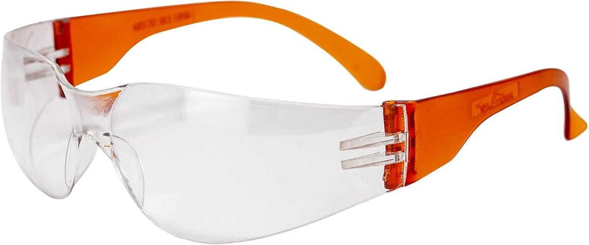 BISON LIFE Safety Glasses - Scratch Resistant Wrap Around Eyewear, Polycarbonate ANSI Z87.1 Impact Resistant Lens