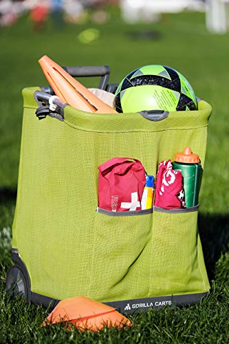 Gorilla Carts GCSS-11G-COM Collapsible Soft-Sided Folding Garden Cart, 150-Pound Capacity, Green