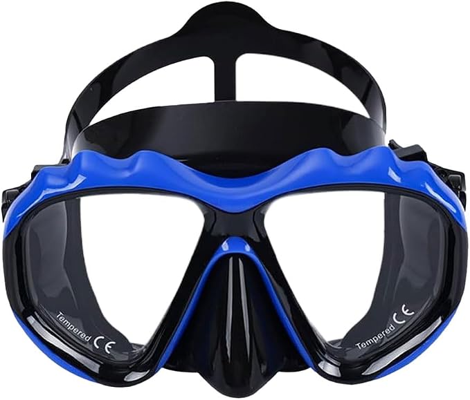 Diving Mask with Tempered Glass Lenses, Snorkel Gear for Men and Women, Clear Vision for Underwater Activities