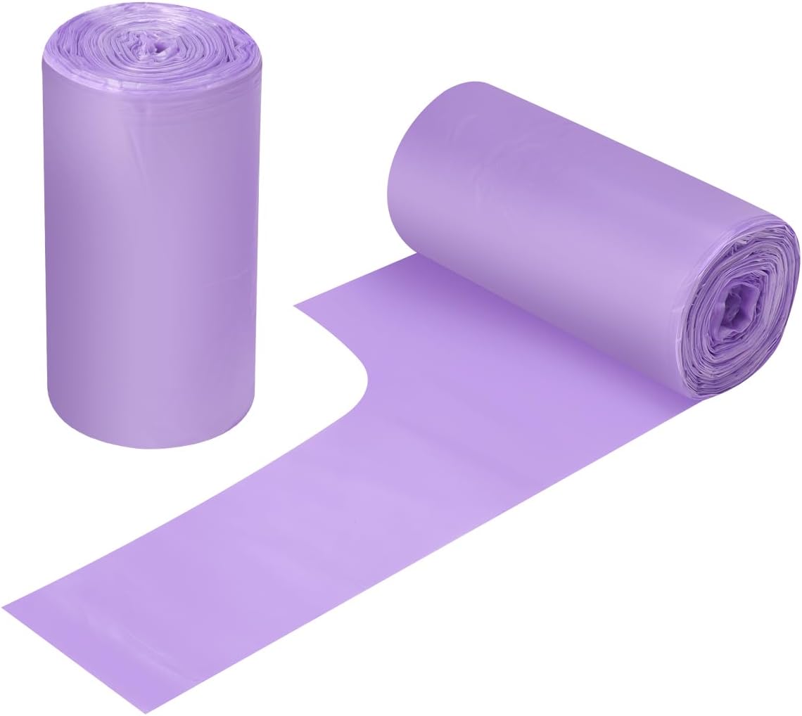 2-4 Gallon Portable Trash Bags,60 Counts Thicken portable Small Garbage Bags for Office, Kitchen,Bedroom Trash Can,Strong Trash Bagsï¼Purpleï¼