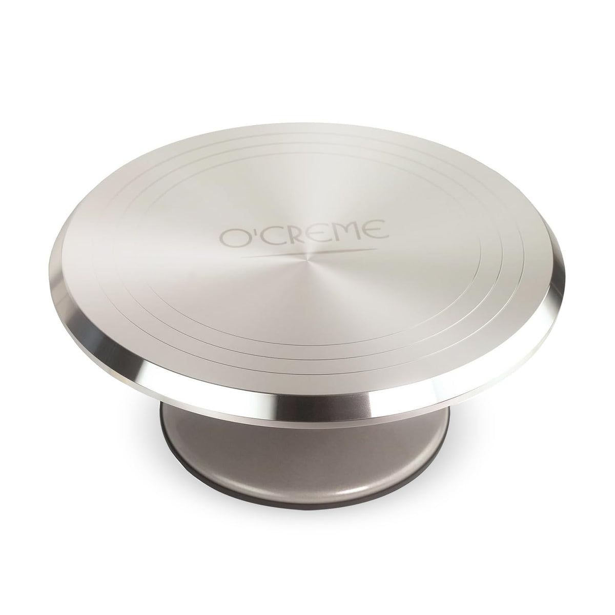 O’Creme Cake Turntable Stand, 12 inch – Heavy-Duty Aluminum Alloy Rotating Turn Table Display Lazy Susan for Decorating Cakes & Cupcakes with Non-Slip Base- Ideal for Weddings, Birthdays
